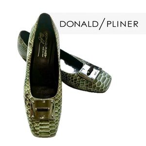 Donald J. Pliner ‘Ana’ Python Snakeskin Leather Flats • Italian Made • 6.5 • EUC